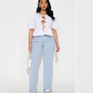 Fashion Nova White Tie Top